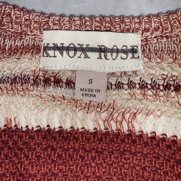 NEW Knox Rose Cardigan Rust Red & Cream White - Picture 5 of 5